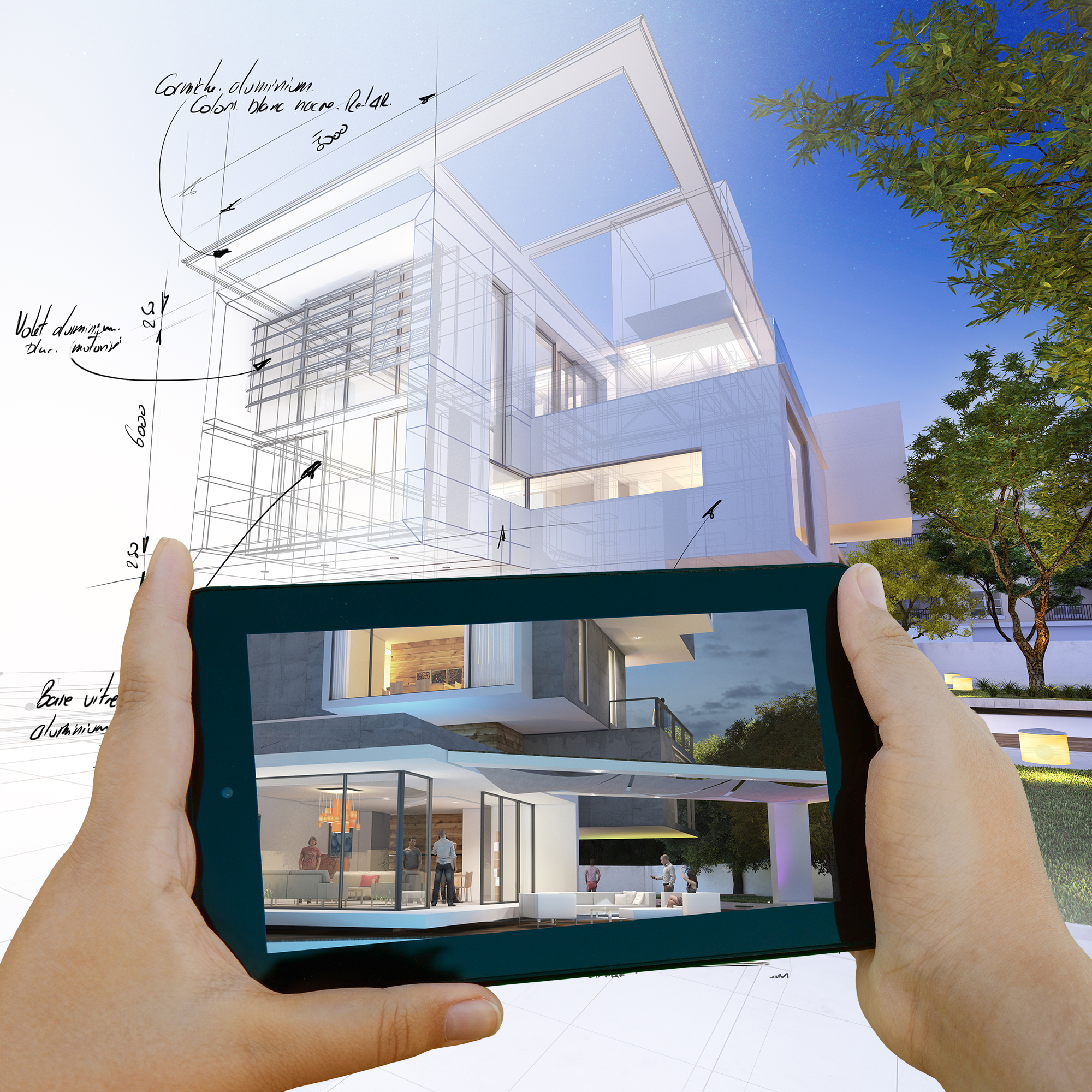 building rendering on tablet device